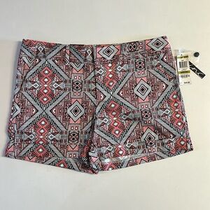 *INC International Concepts Pink Black White Geometric Shorts Size 14 Petite
